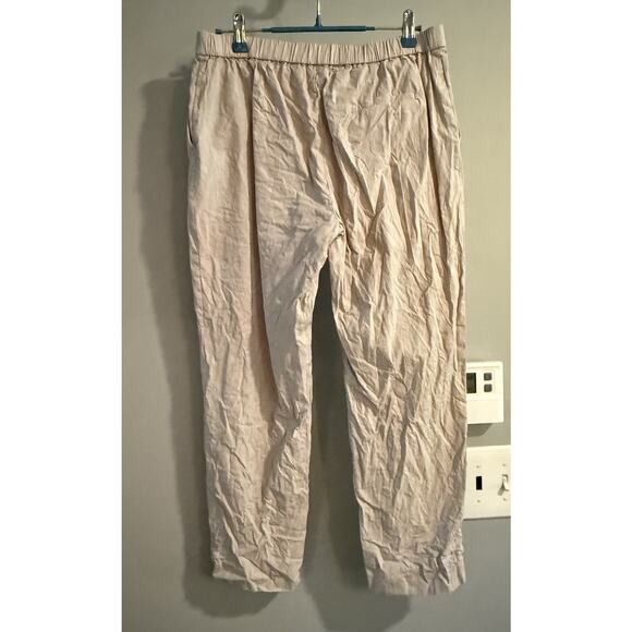 Theory Pants Treeca Pull On Pants Eco‎ Sharkskin Linen Women’s 6 Classic - Picture 2 of 7